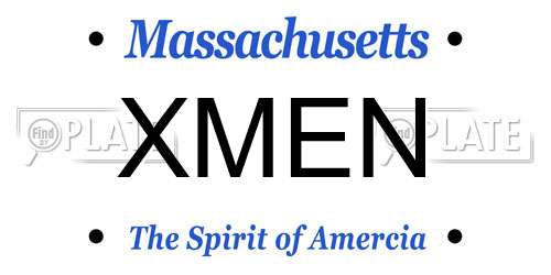 XMEN Massachusetts License Plate