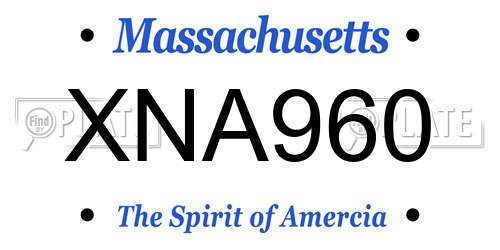 XNA960 Massachusetts License Plate