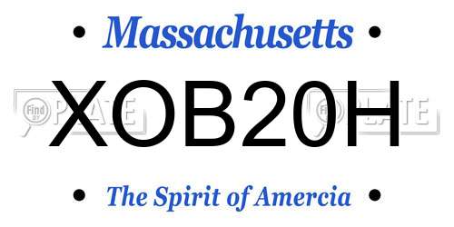 XOB20H Massachusetts License Plate