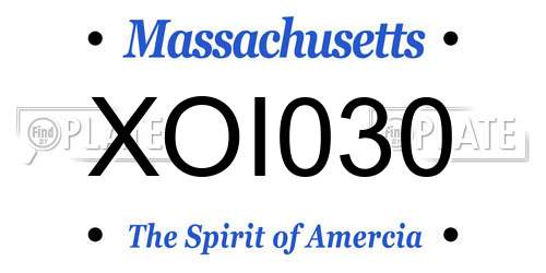 XOI030 Massachusetts License Plate