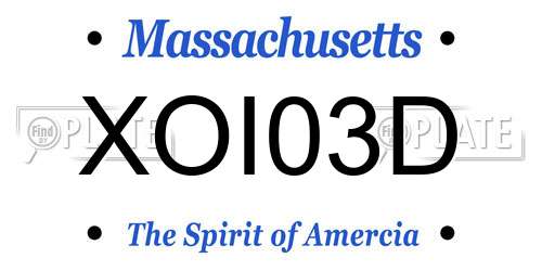 XOI03D Massachusetts License Plate