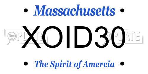 XOID30 Massachusetts License Plate