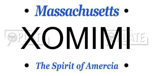 XOMIMI Massachusetts License Plate