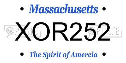 XOR252 Massachusetts License Plate