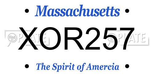 XOR257 Massachusetts License Plate