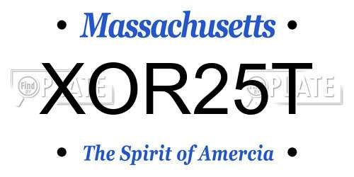 XOR25T Massachusetts License Plate
