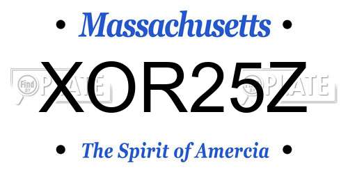 XOR25Z Massachusetts License Plate