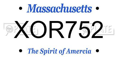 XOR752 Massachusetts License Plate