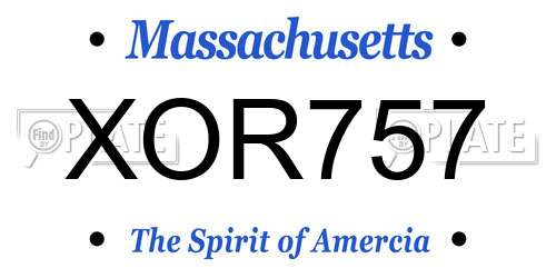 XOR757 Massachusetts License Plate