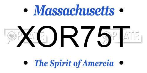 XOR75T Massachusetts License Plate