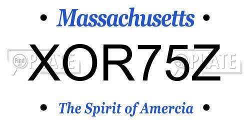 XOR75Z Massachusetts License Plate