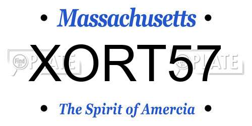 XORT57 Massachusetts License Plate