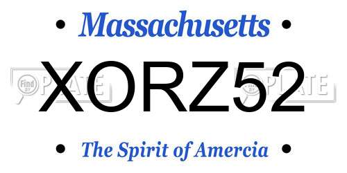 XORZ52 Massachusetts License Plate