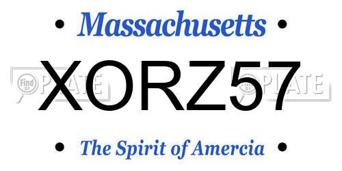 XORZ57 Massachusetts License Plate
