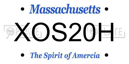XOS20H Massachusetts License Plate