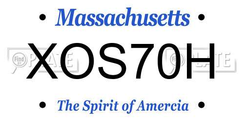 XOS70H Massachusetts License Plate