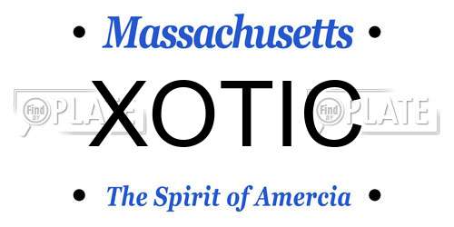 XOTIC Massachusetts License Plate