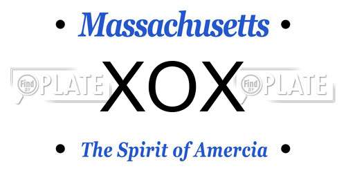XOX Massachusetts License Plate