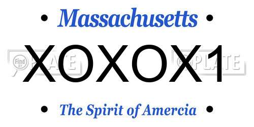 XOXOX1 Massachusetts License Plate