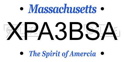 XPA3BSA Massachusetts License Plate