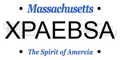 XPAEBSA Massachusetts License Plate