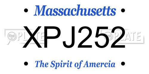 XPJ252 Massachusetts License Plate