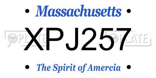 XPJ257 Massachusetts License Plate