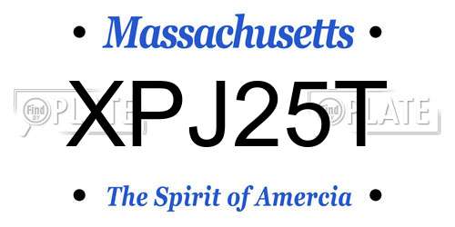 XPJ25T Massachusetts License Plate