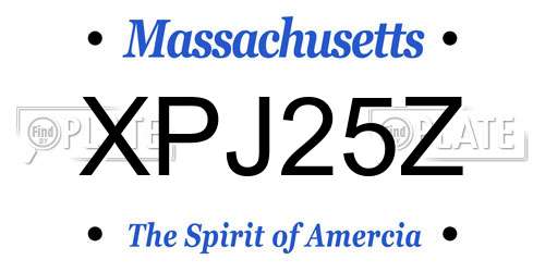 XPJ25Z Massachusetts License Plate