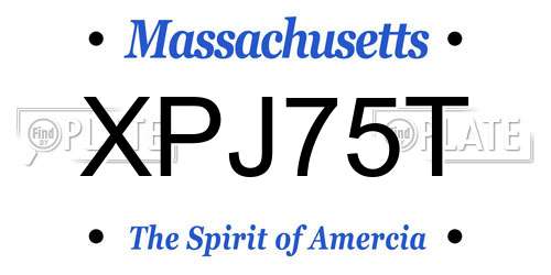 XPJ75T Massachusetts License Plate