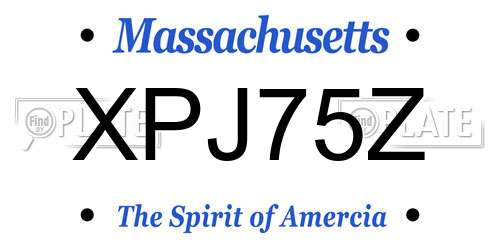 XPJ75Z Massachusetts License Plate
