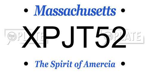 XPJT52 Massachusetts License Plate