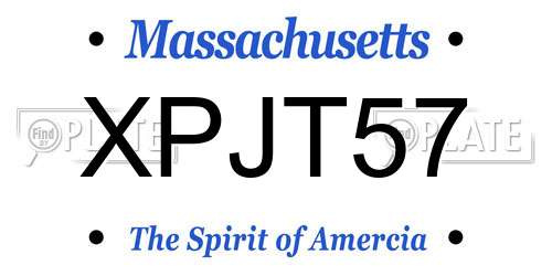 XPJT57 Massachusetts License Plate