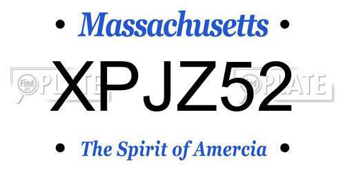 XPJZ52 Massachusetts License Plate