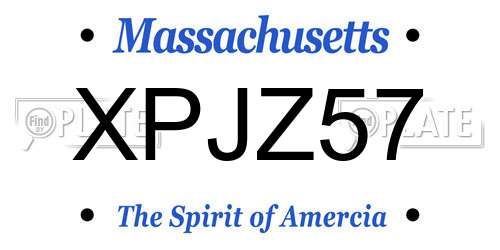 XPJZ57 Massachusetts License Plate