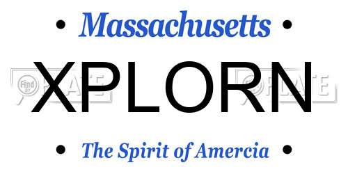 XPLORN Massachusetts License Plate