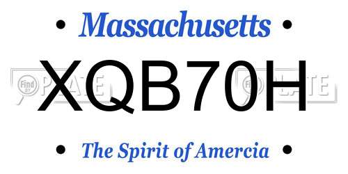 XQB70H Massachusetts License Plate