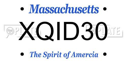 XQID30 Massachusetts License Plate
