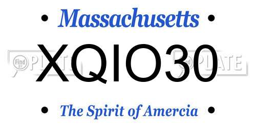 XQIO30 Massachusetts License Plate
