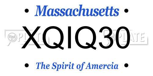 XQIQ30 Massachusetts License Plate