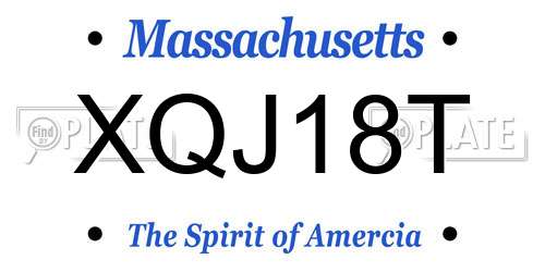 XQJ18T Massachusetts License Plate