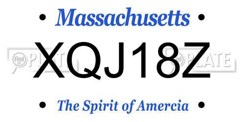 XQJ18Z Massachusetts License Plate