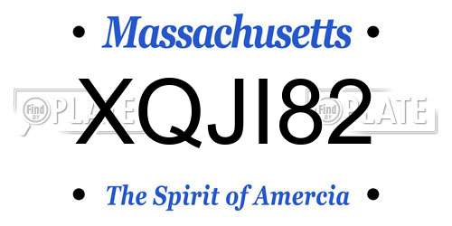 XQJI82 Massachusetts License Plate
