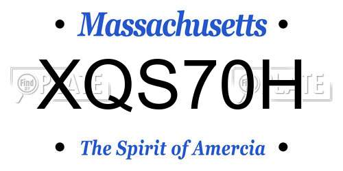 XQS70H Massachusetts License Plate