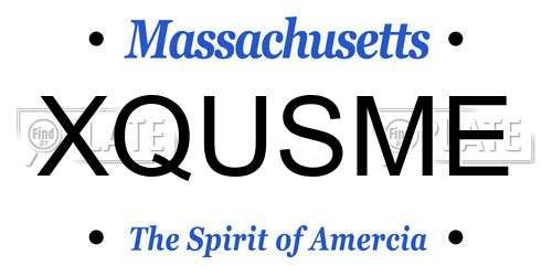 XQUSME Massachusetts License Plate