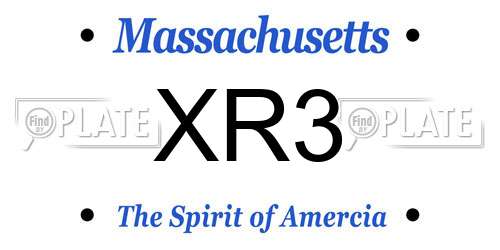 XR3 Massachusetts License Plate