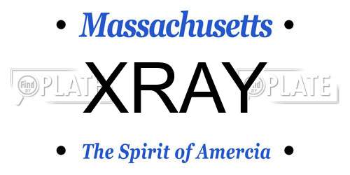 XRAY Massachusetts License Plate