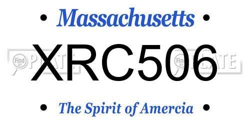 XRC506 Massachusetts License Plate