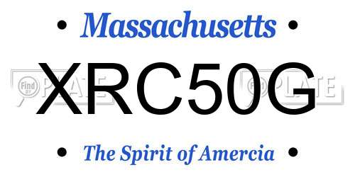 XRC50G Massachusetts License Plate