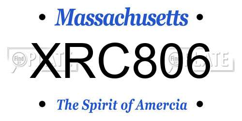 XRC806 Massachusetts License Plate